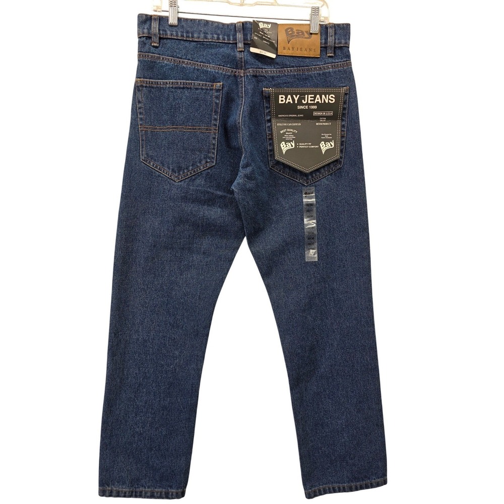 NWT Bay Jeans Mens 32x30 Dark Wash Straight Leg Denim Blue Jeans‎ - Picture 2 of 5